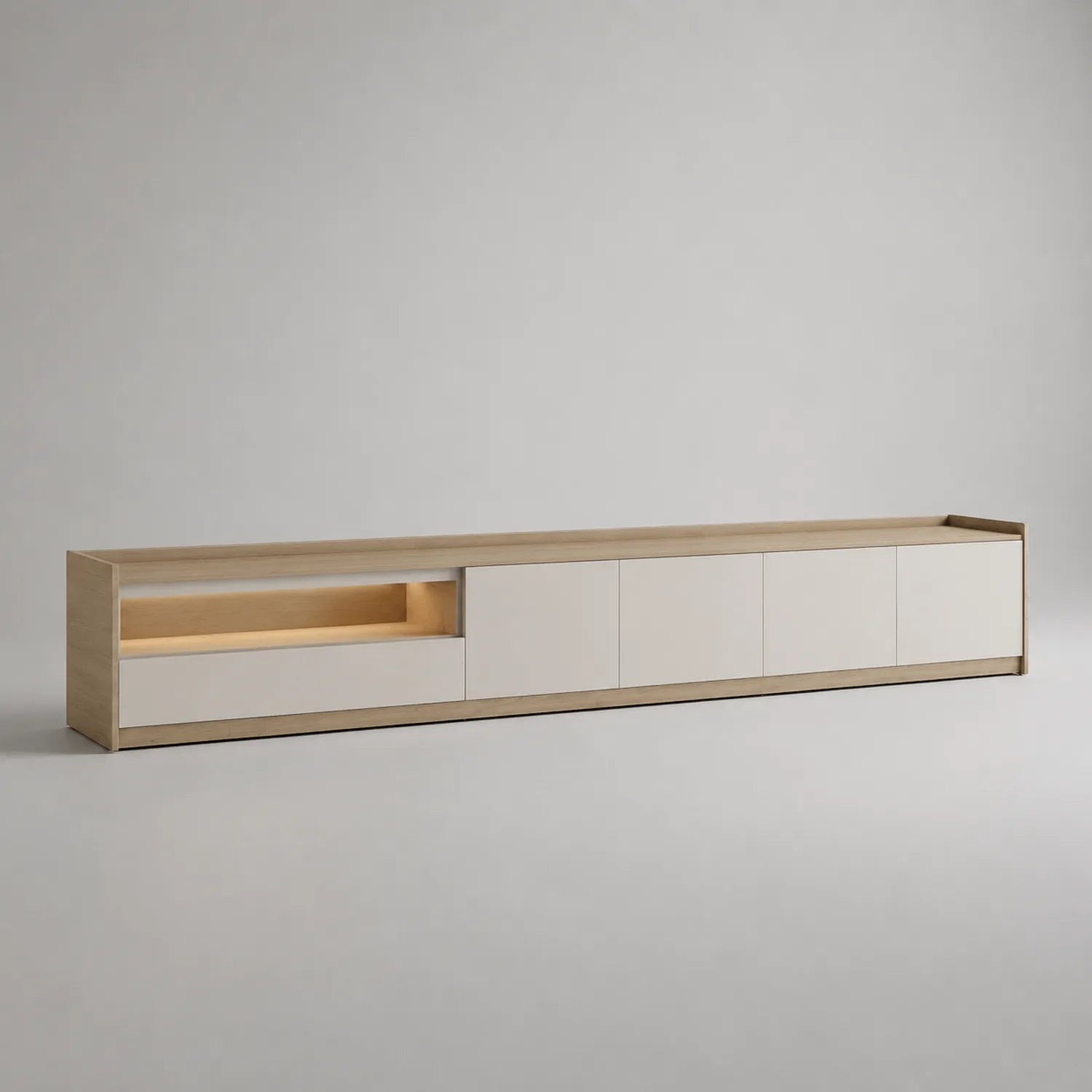 Holz TV-Schrank mit MDF-Türen 240 x 40 x 35 cm
