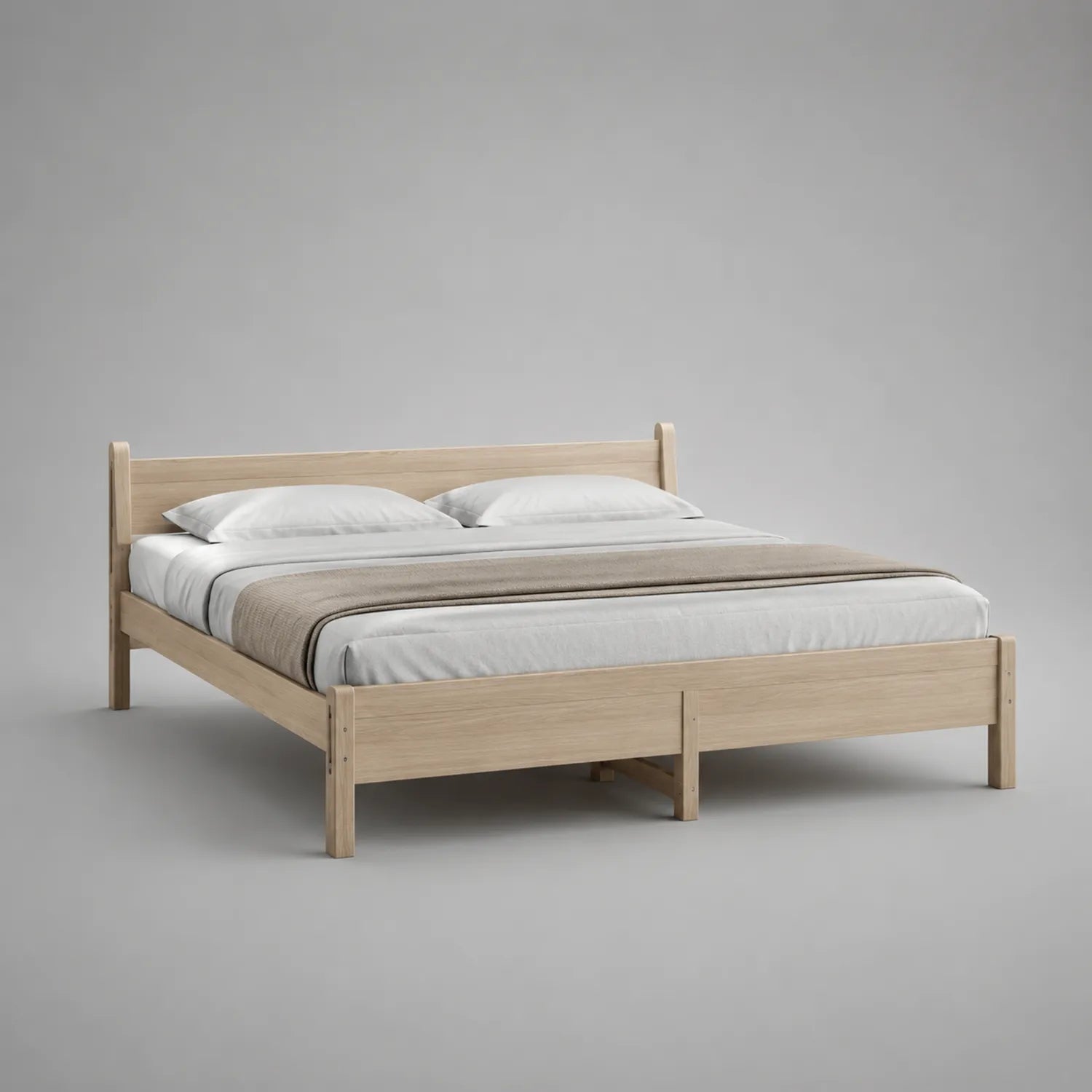 Holzbett Doppelbett 200x180 cm Eiche Natur