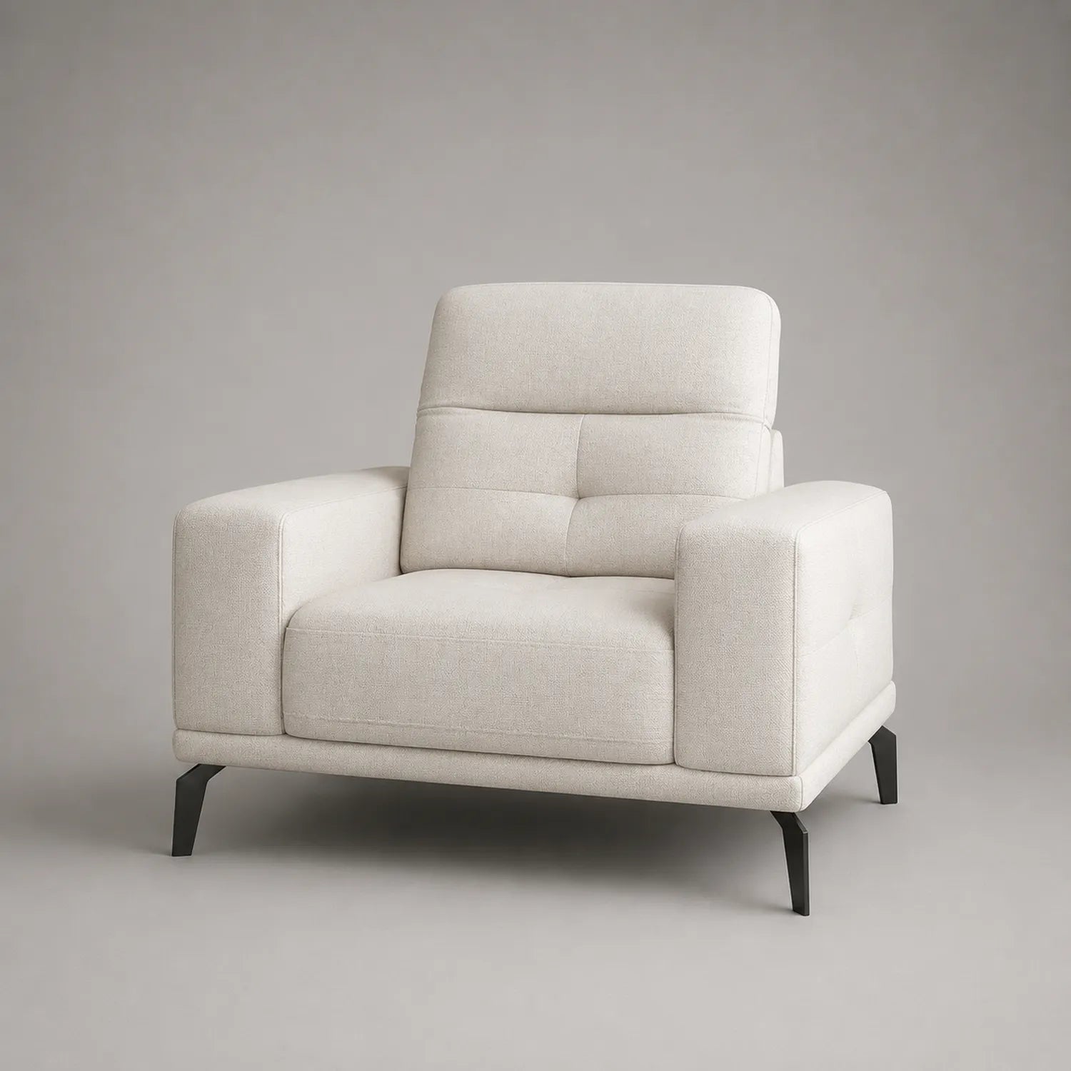 Stoffsessel Beige mit Metallbeinen
