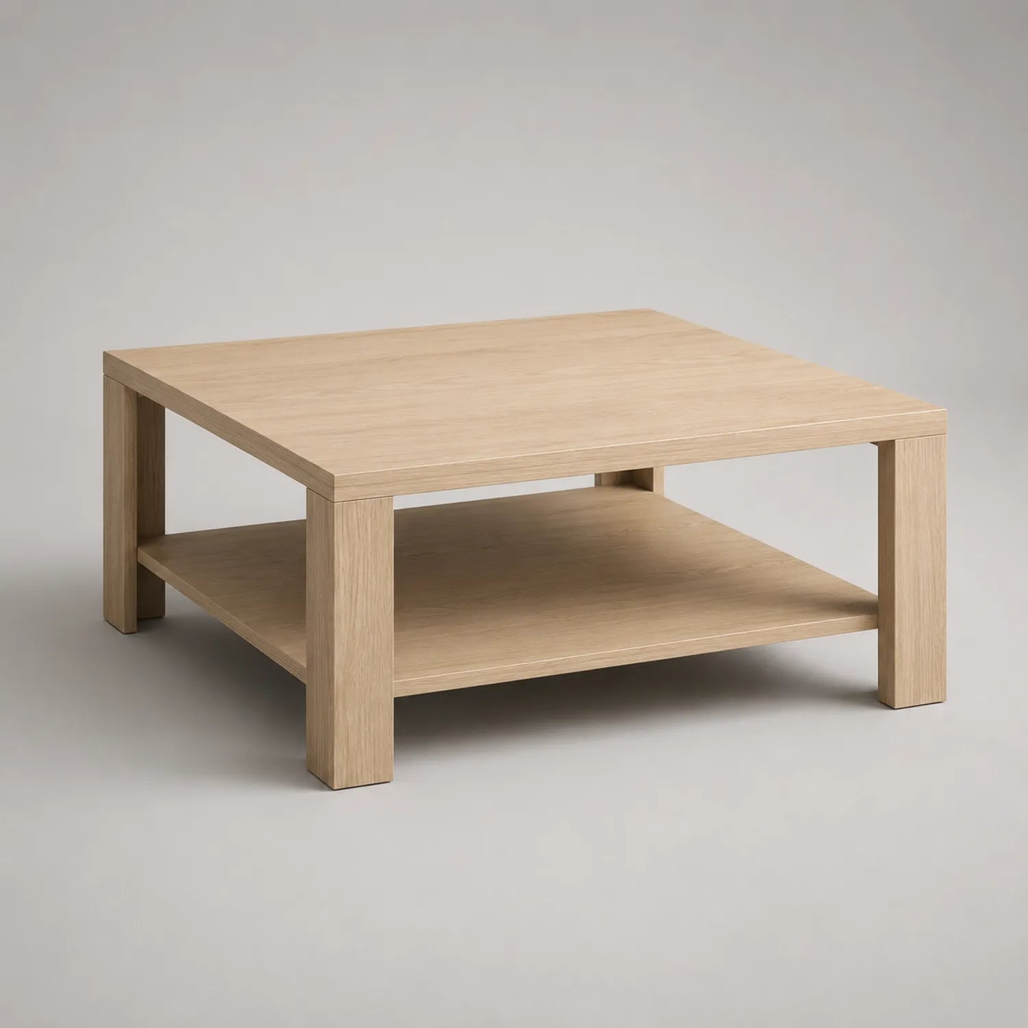 Holz Couchtisch Eichenholz 80x80x40cm Natur