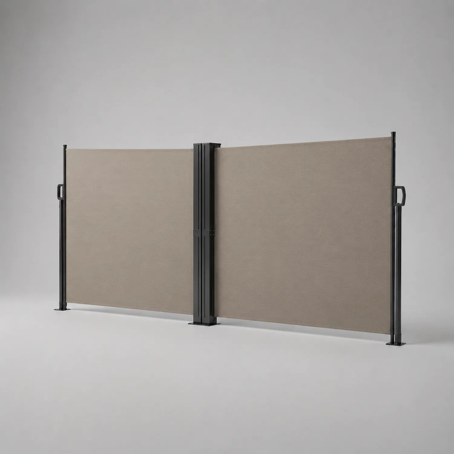 Doppelte Seitenmarkise Terrassenblende 160x600 cm Polyester Beige
