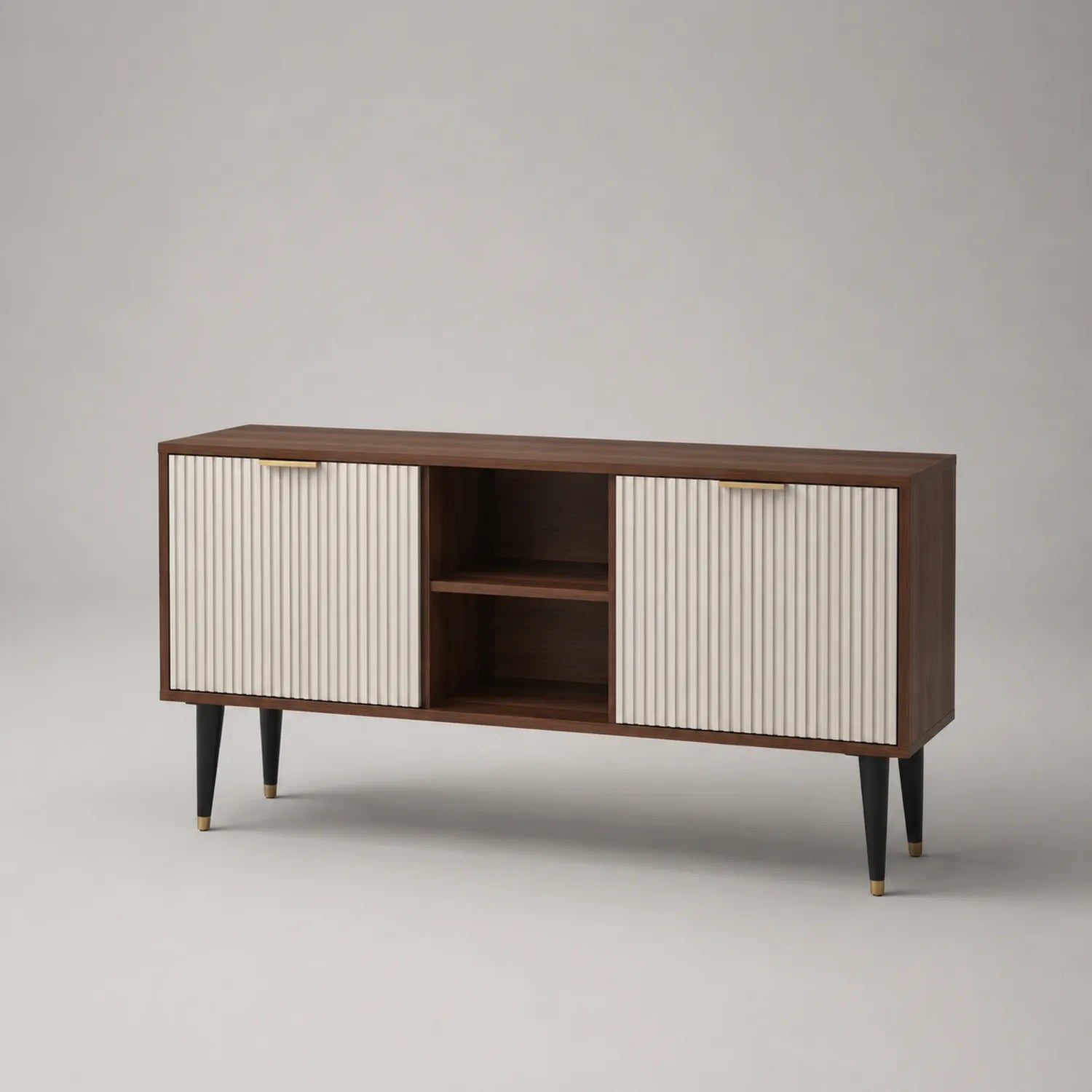 TV-Schrank Walnussholz mit Metallbeinen