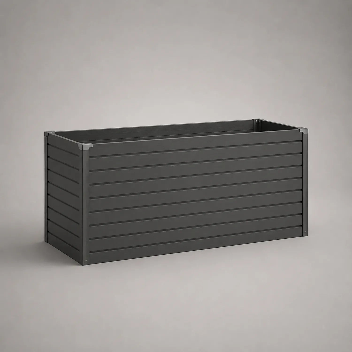 Pflanzgefäß Rechteckig Metall Anthrazit 100x40x50cm
