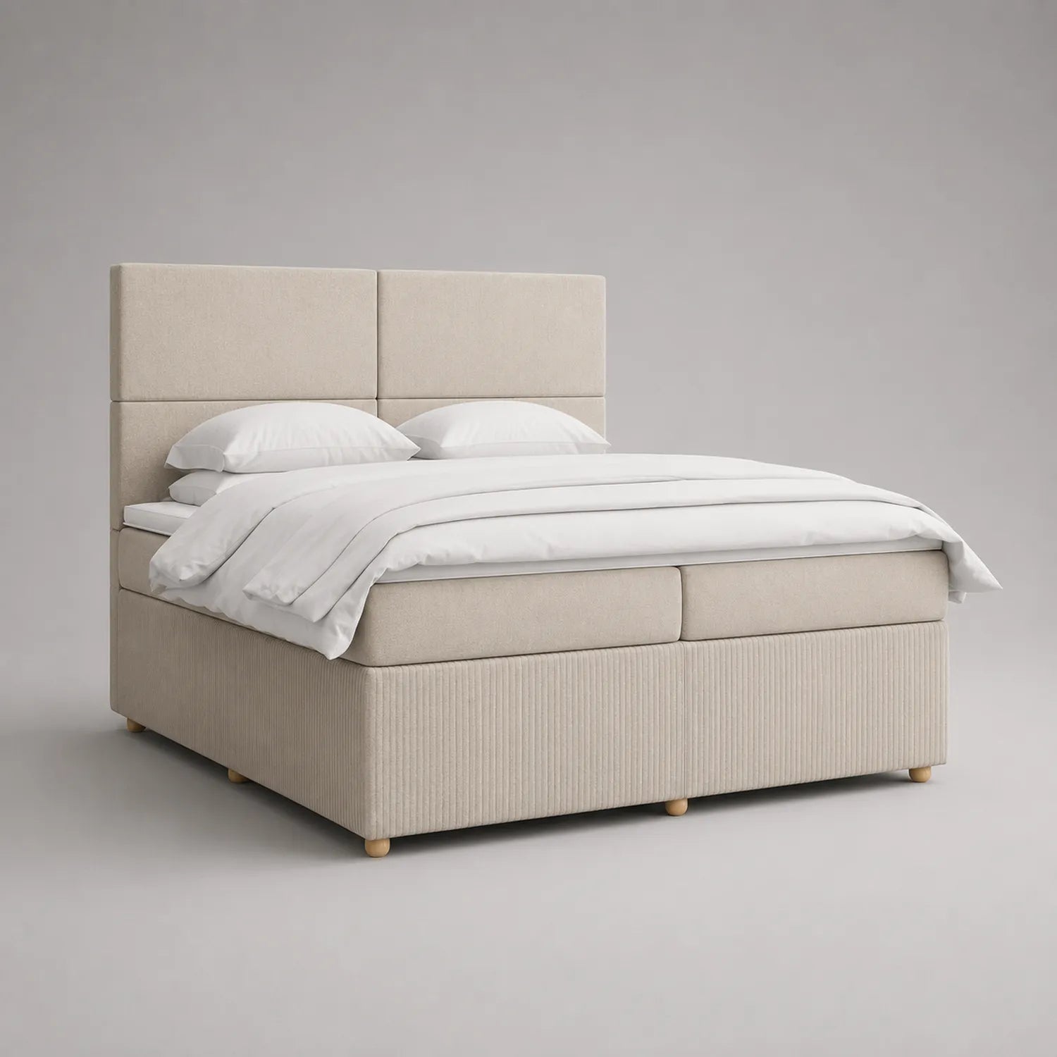 Boxspringbett Stoff Beige 180x200 cm