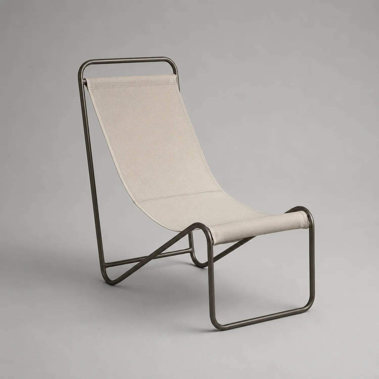 Stahlsessel mit Baumwoll-Canvas Beige 90cm hoch