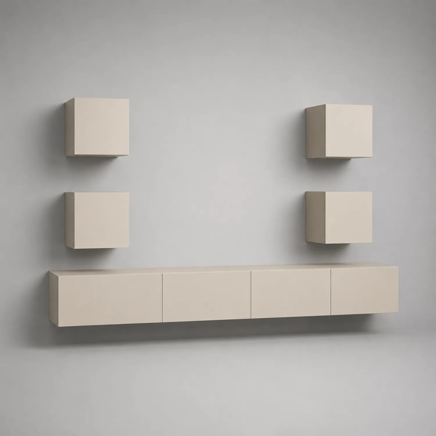 Wandschrank Set Holzwerkstoff Beige