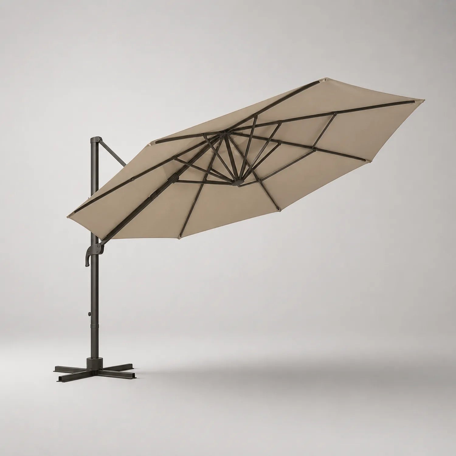 Sonnenschirm Freischwinger 350 cm Aluminium Polyester Sand