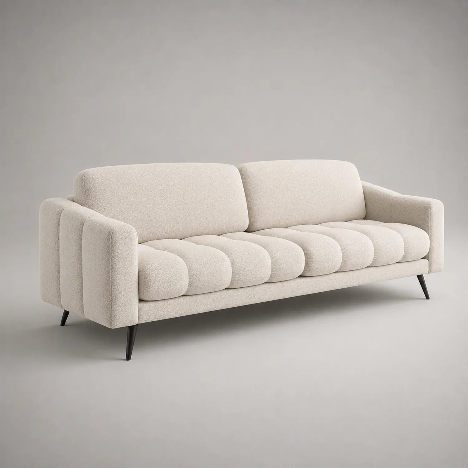 3-Sitzer Sofa Bouclé Stoff Beige