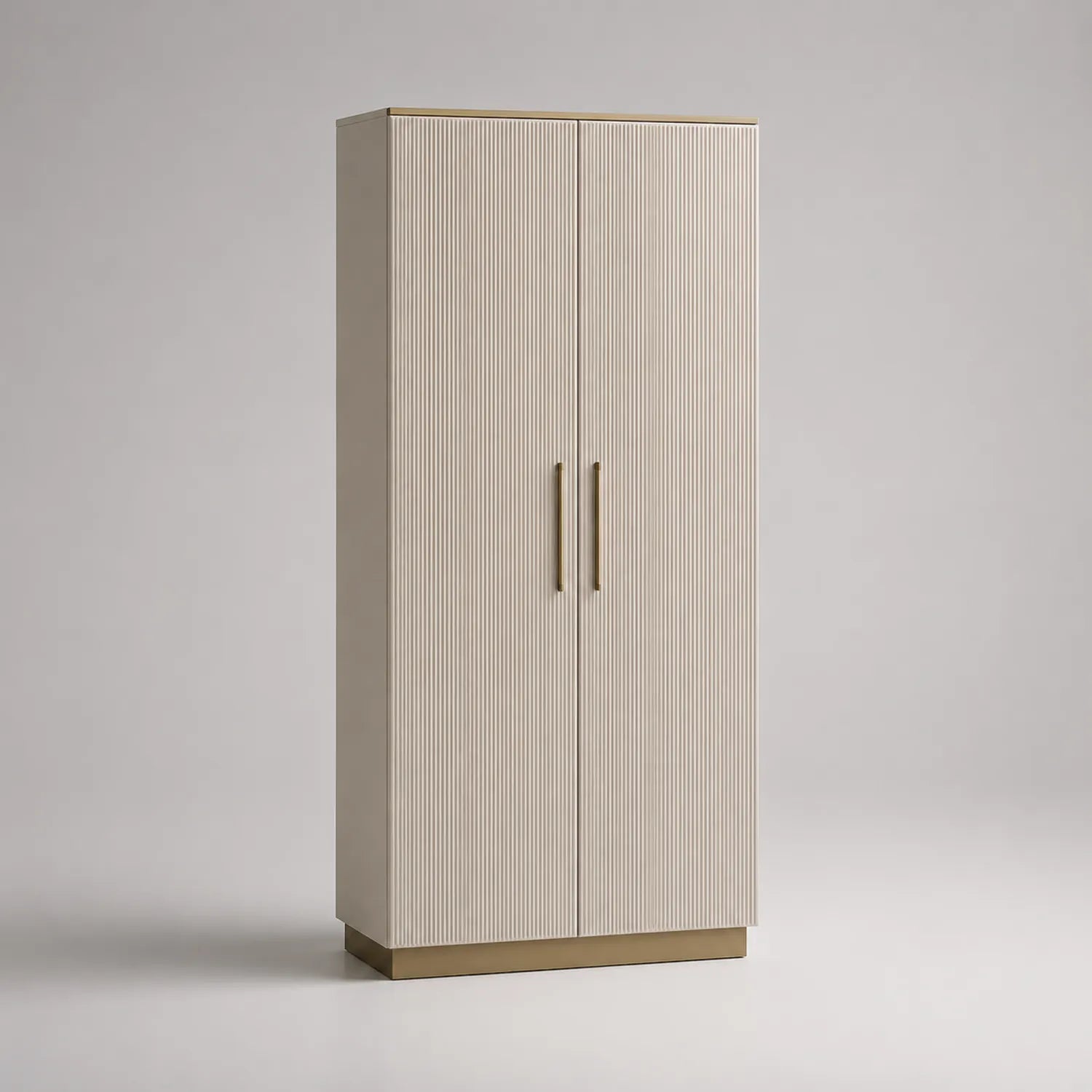 Kleiderschrank mit 2 Türen MDF Beige 180x80x50cm