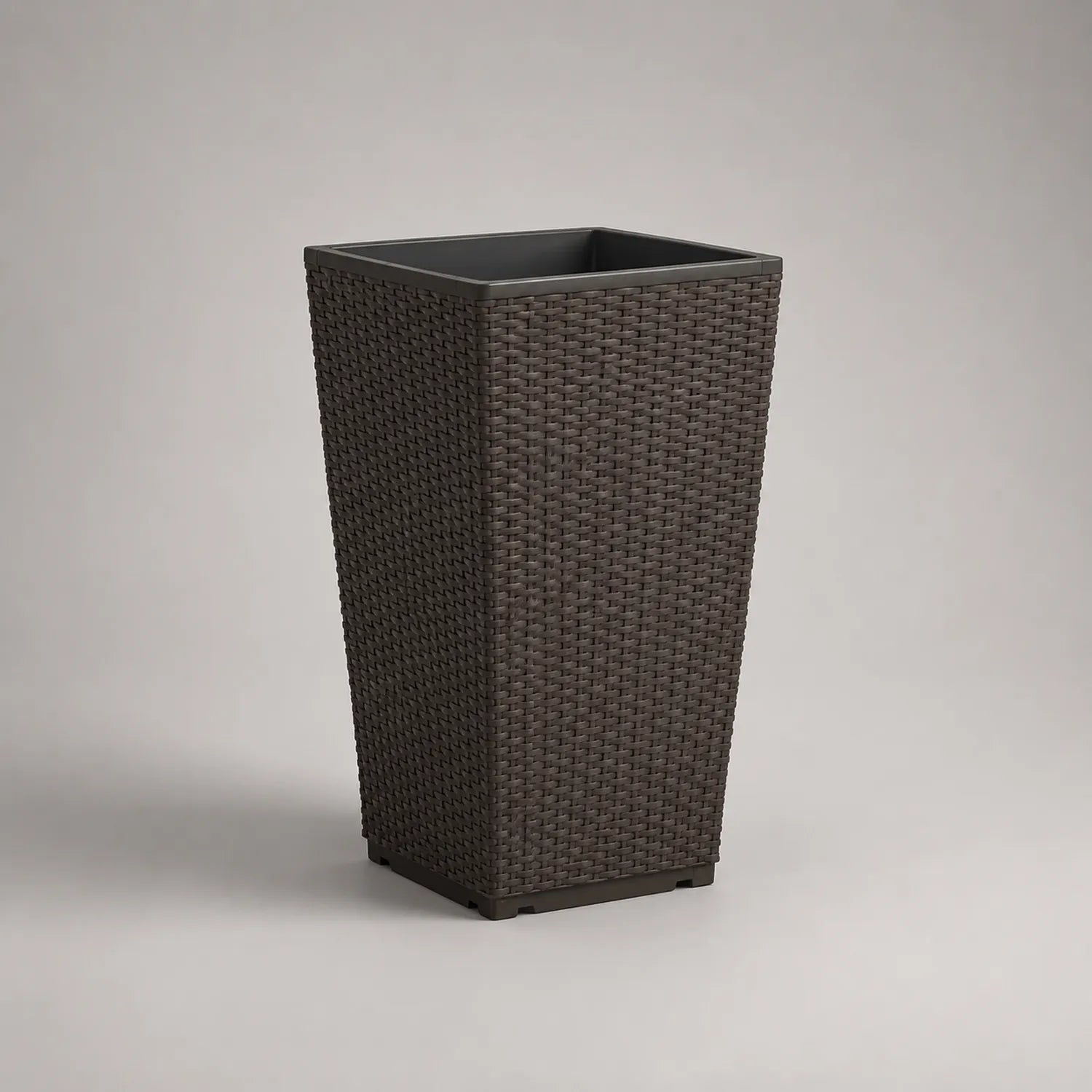 Balkon Pflanzkübel aus Polyrattan 30x30x60 cm Braun