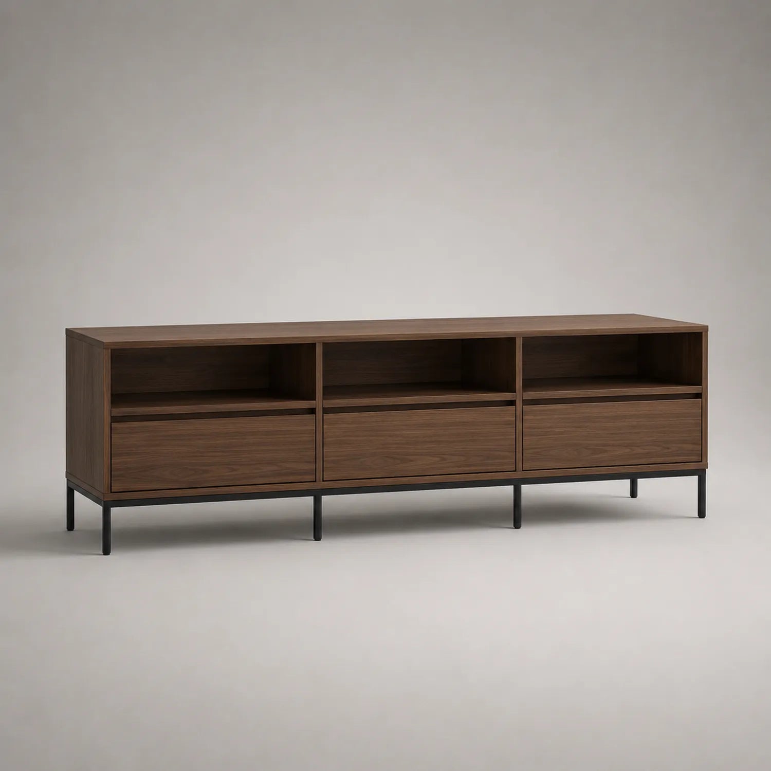 Holz TV-Möbel mit Metallbeinen 180x40x50 cm