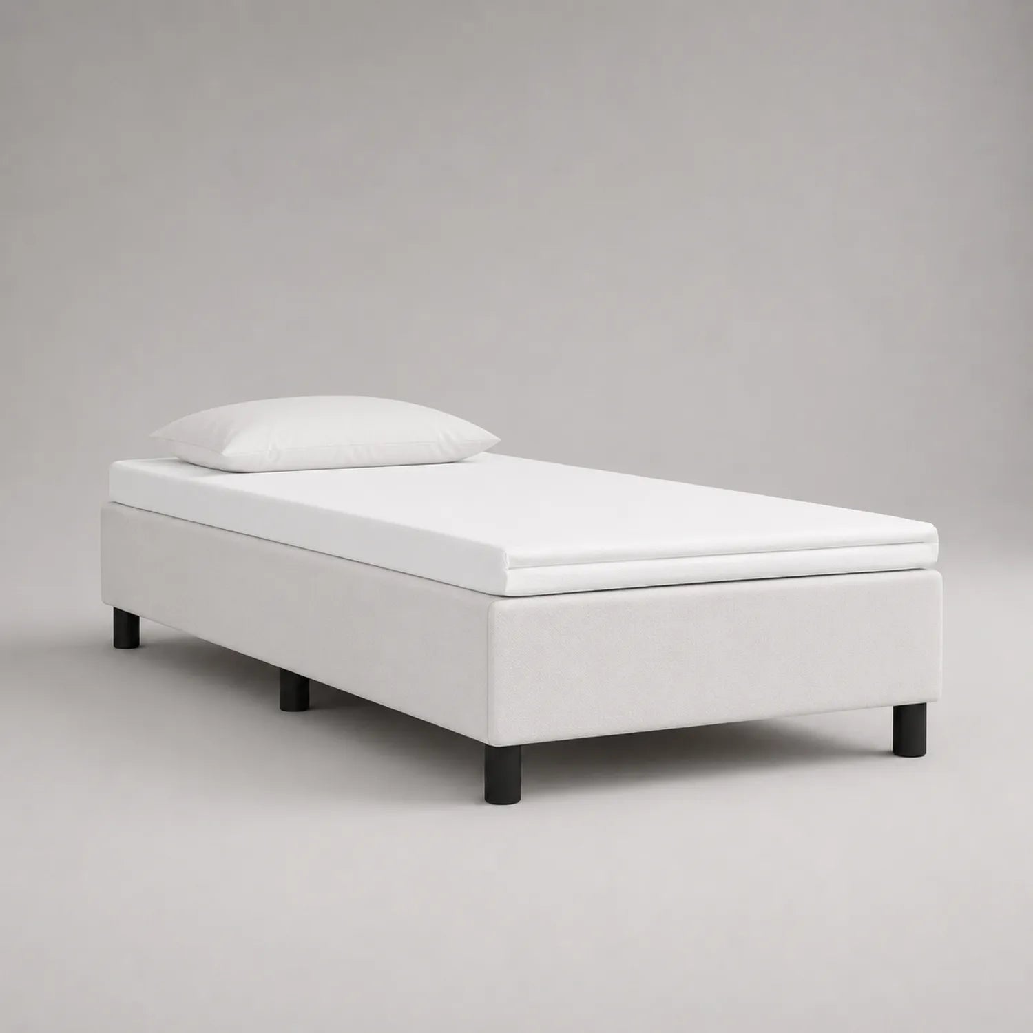 Einzelbett mit Matratze 200x90cm Holz und Metall Weiß