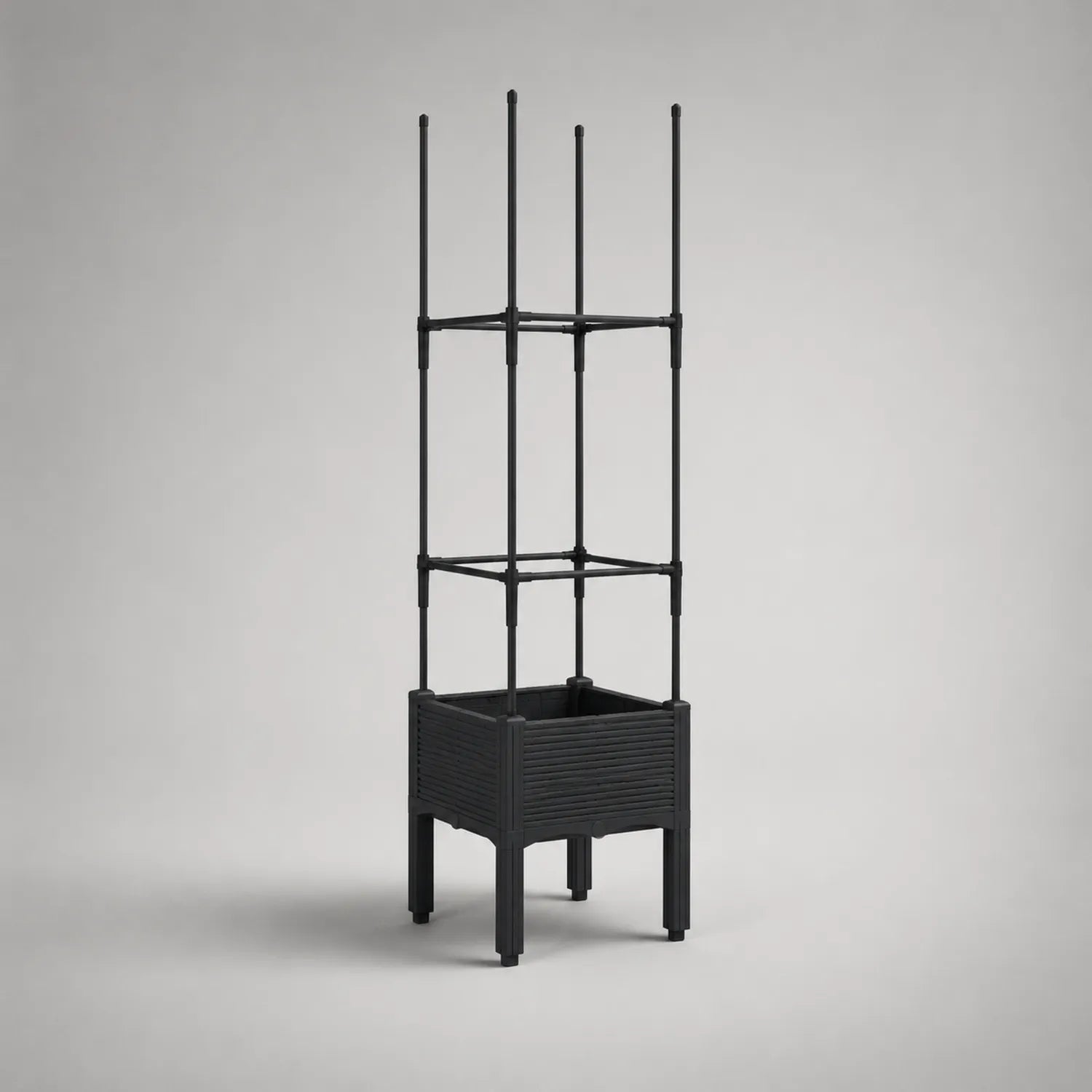 Kunststoff Pflanzkübel mit Rankgitter Schwarz 150 cm