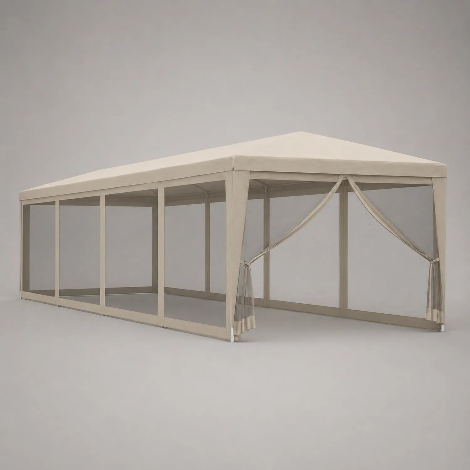Gartenpavillon rechteckig 6x3m Aluminium Beige