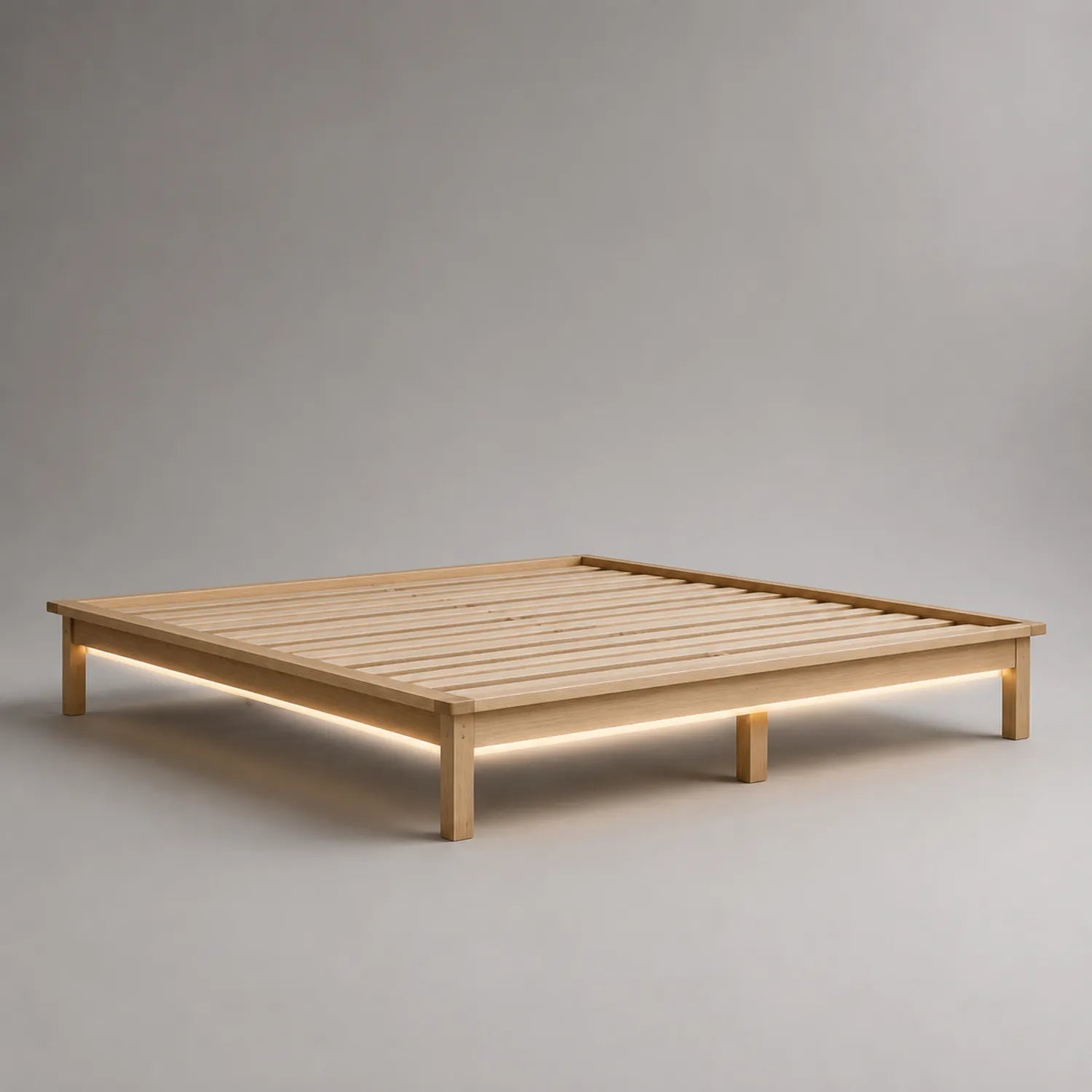 Holzbettgestell 180x200 cm Eiche Leuchte