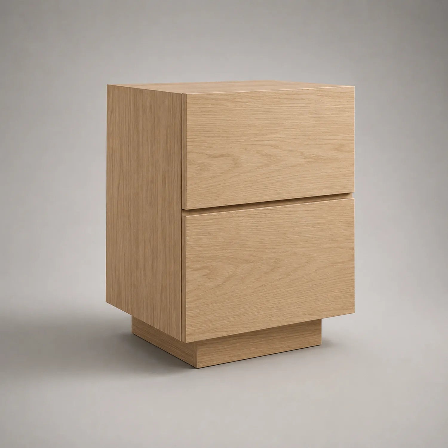 Holznachttisch mit 2 Schubladen Eichefurnier