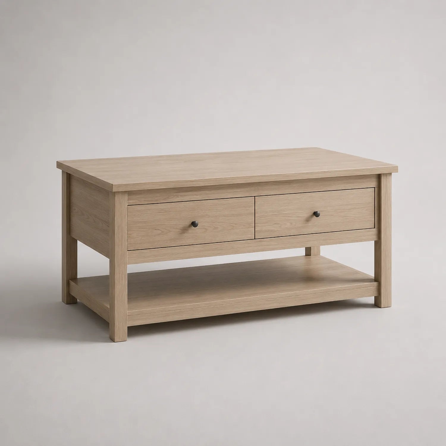 Holz Couchtisch mit 2 Schubladen 100x50x45 cm
