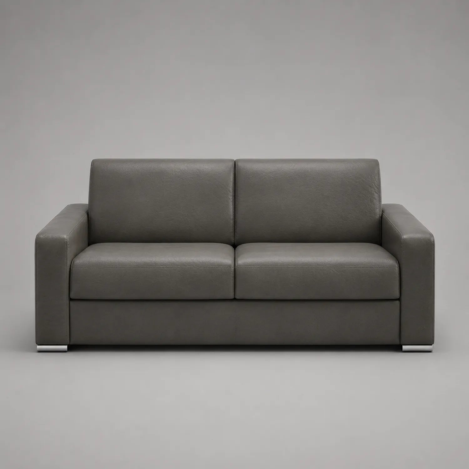2-Sitzer Sofa Kunstleder Dunkelgrau