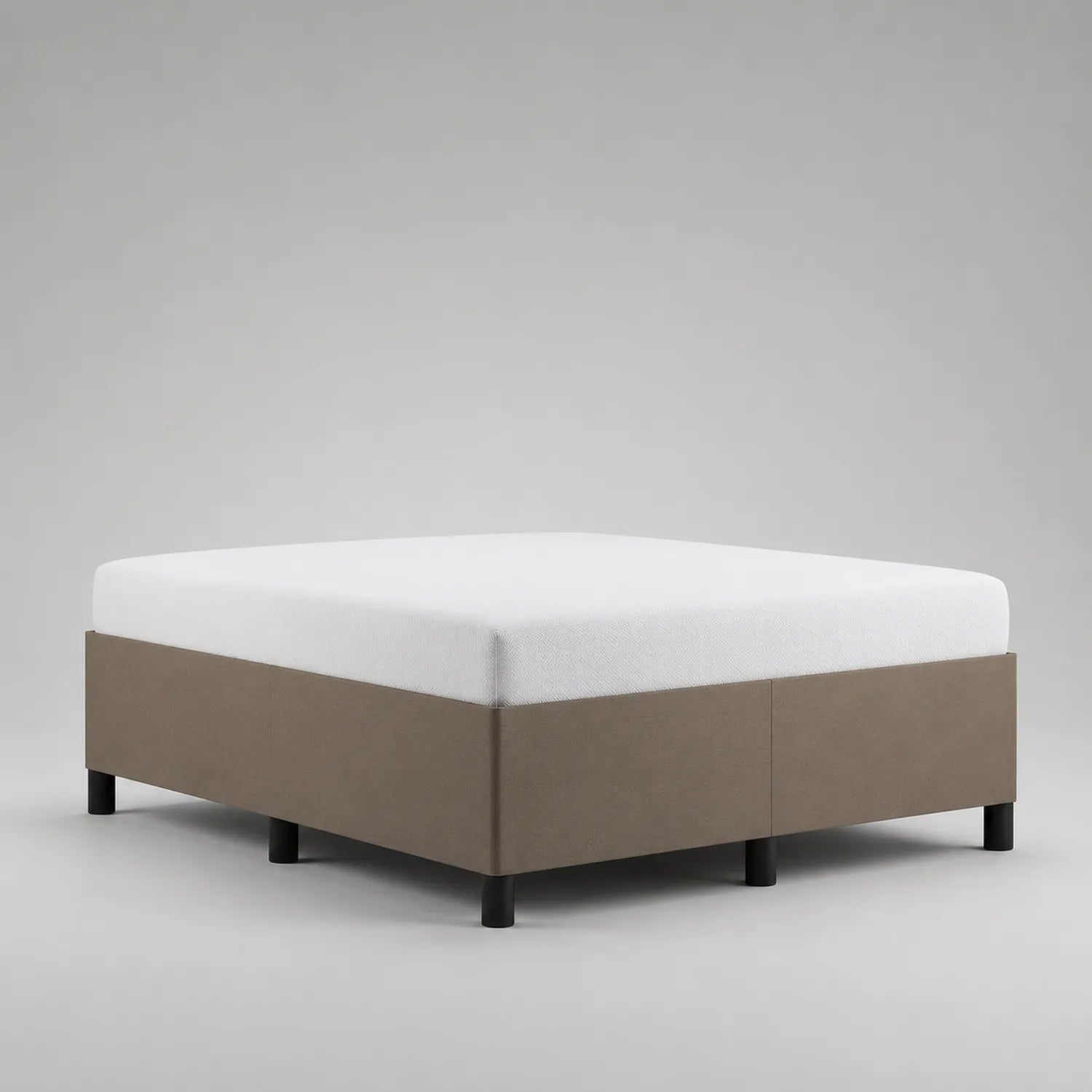 Doppelbett 140x200 cm mit Stoff Braun