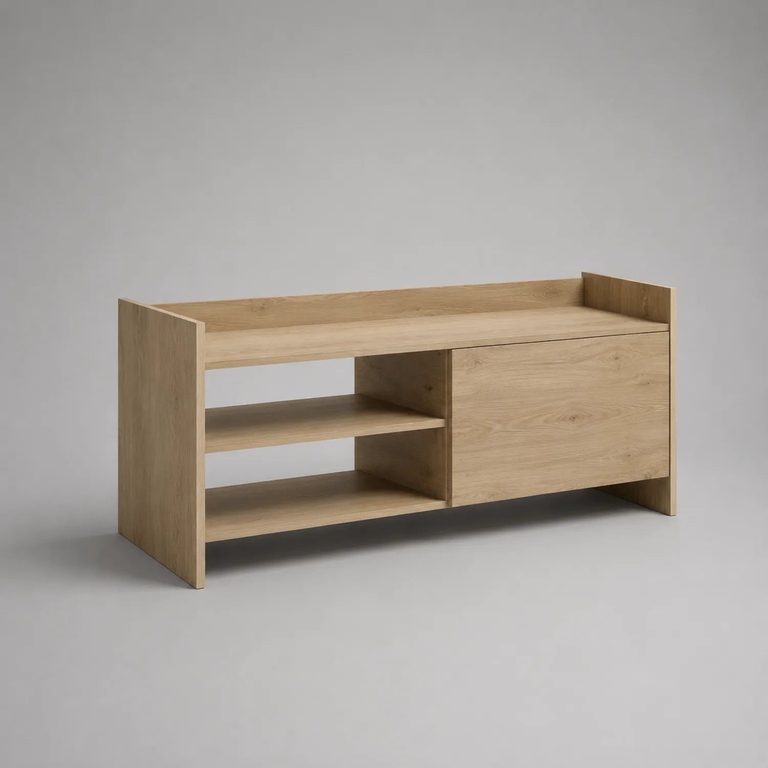 Holz TV-Schrank mit Regalen und Schublade 120x40x50cm