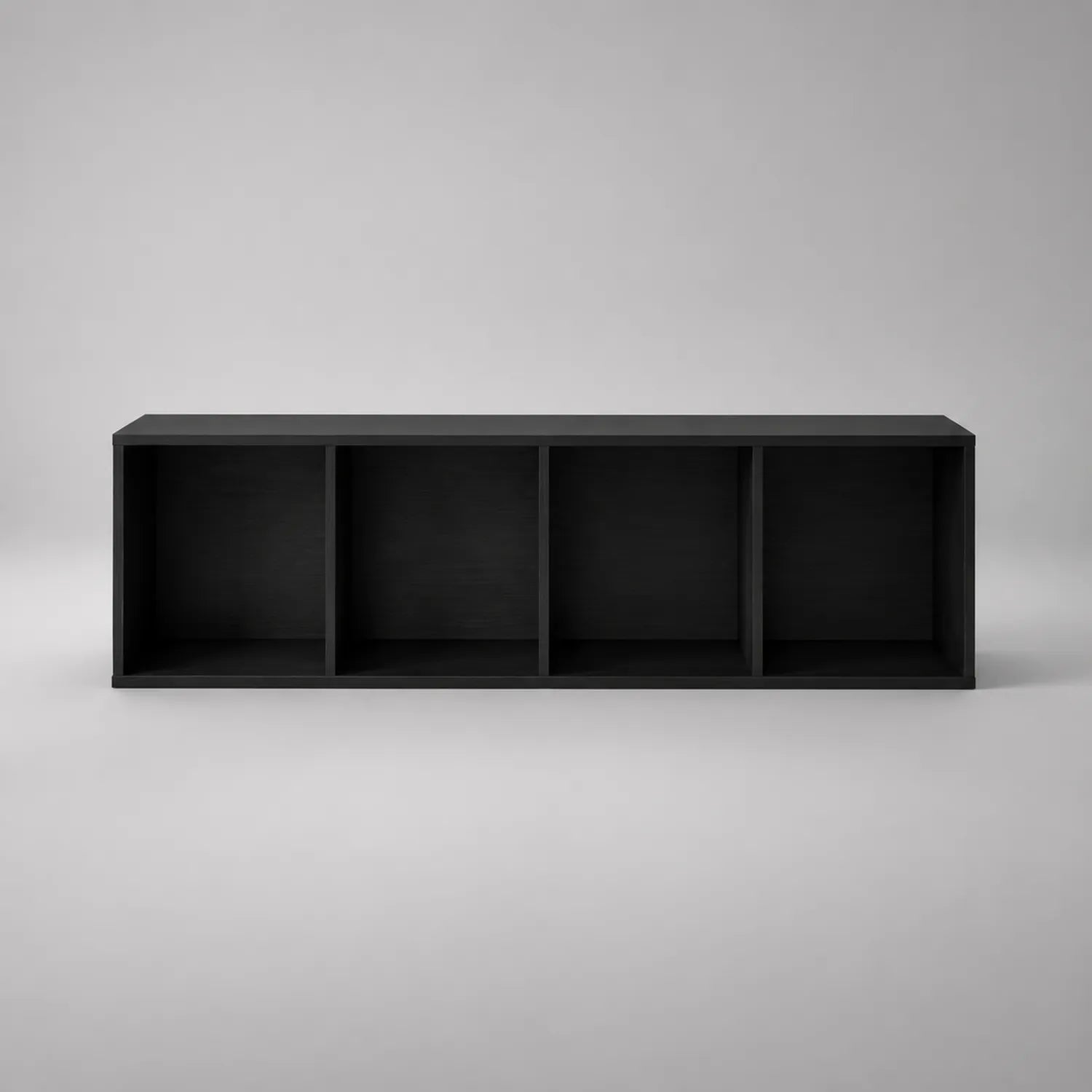 TV-Schrank mit 4 Fächern aus Holz in Schwarz 150x35x50cm