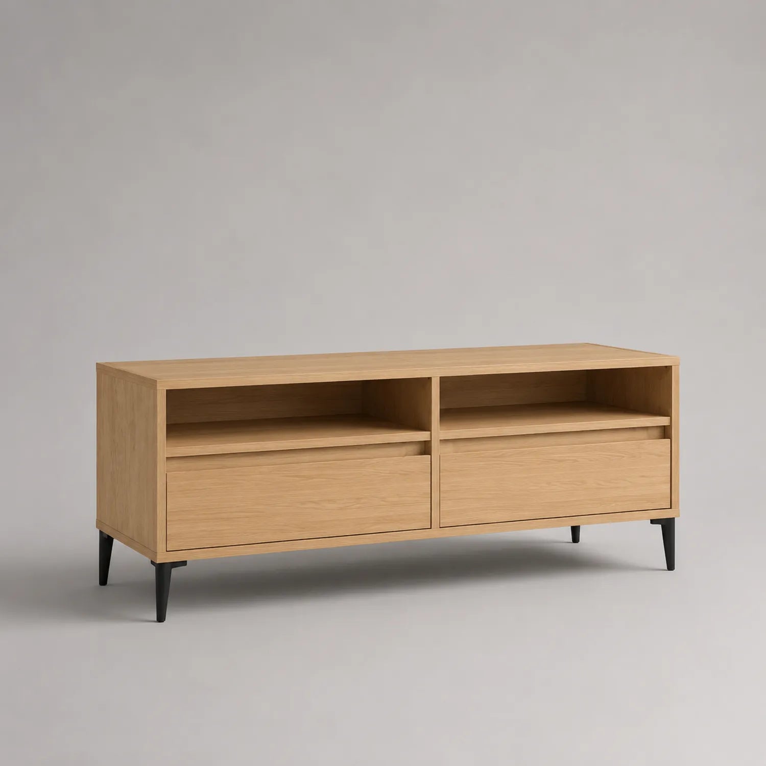 TV-Schrank Holz 120 cm mit Fächern und Schubladen