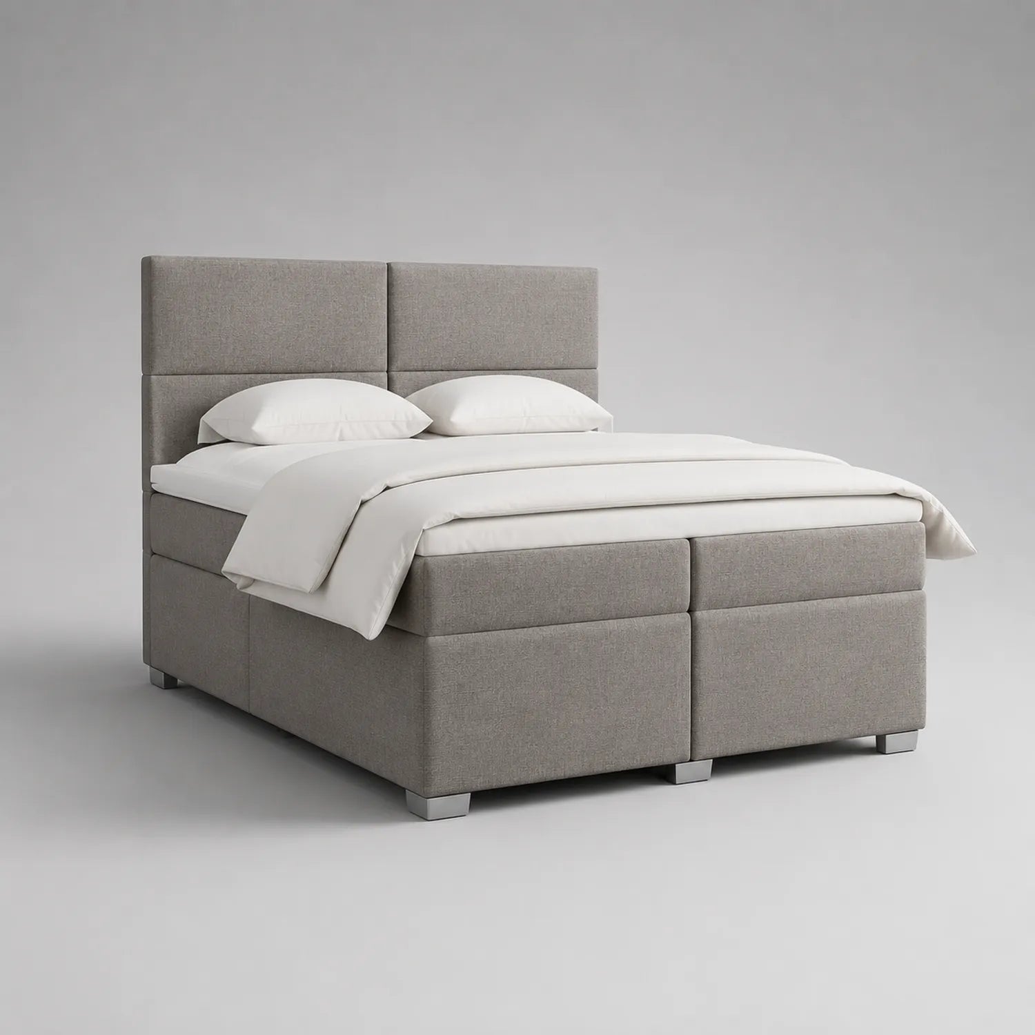Boxspringbett mit Stoffbezug Grau 200x180 cm